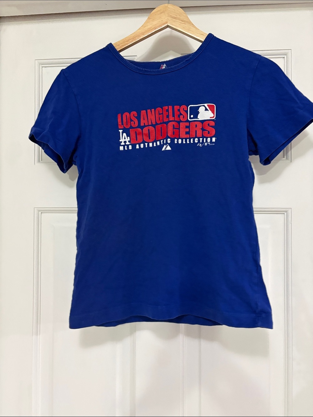 Majestic Royal Blue Los Angeles Dodgers Tee with Red & White Logo